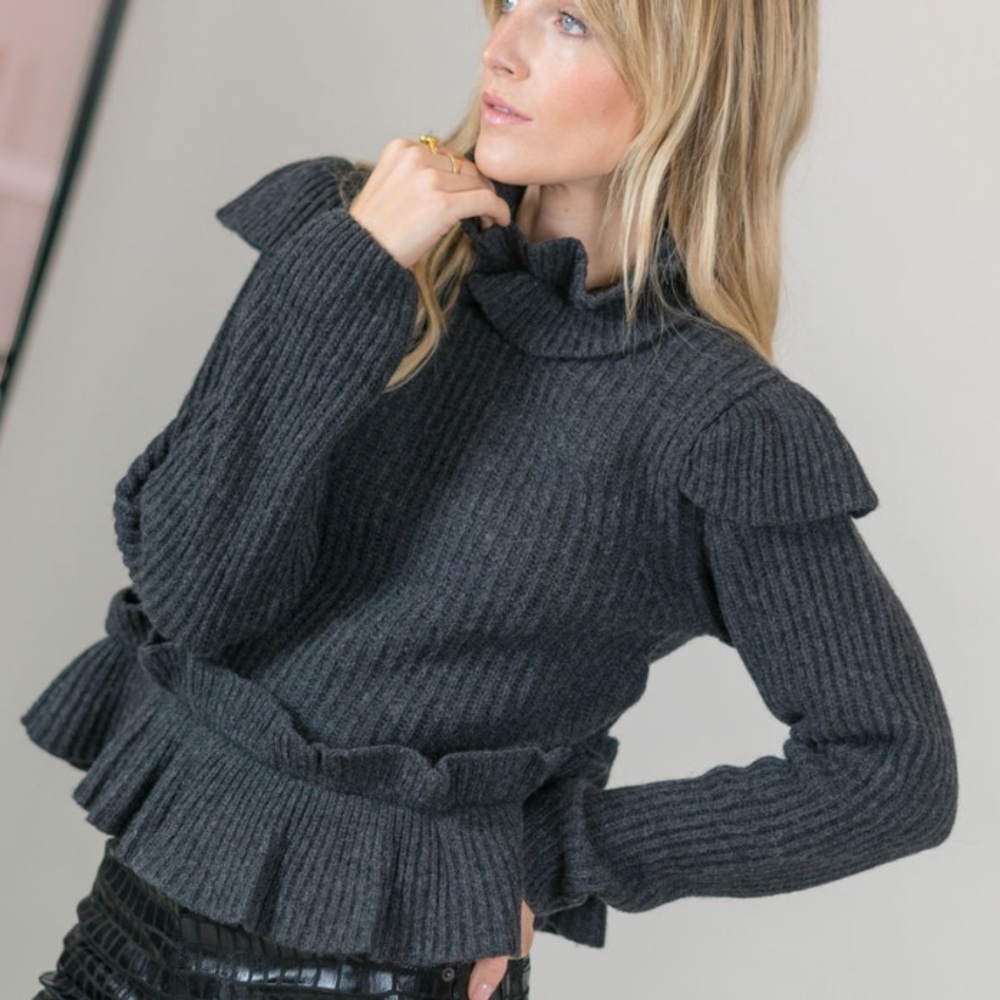Ganni Frill Sweater NWT XS